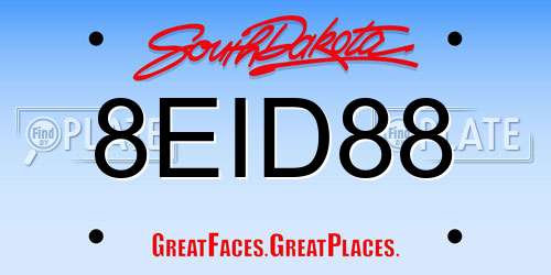 8EID88 South Dakota License Plate