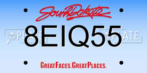 8EIQ55 South Dakota License Plate