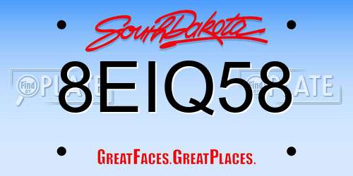 8EIQ58 South Dakota License Plate
