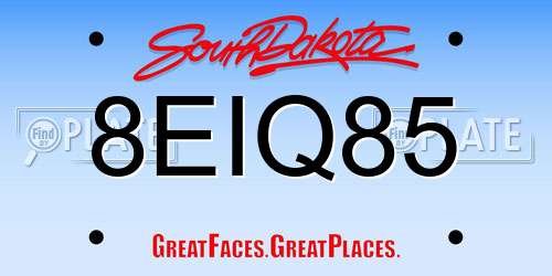 8EIQ85 South Dakota License Plate