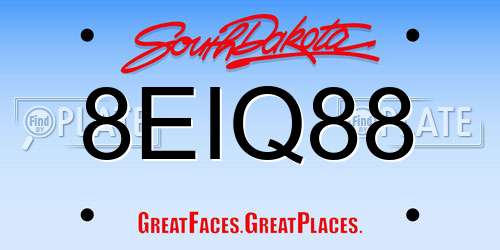 8EIQ88 South Dakota License Plate