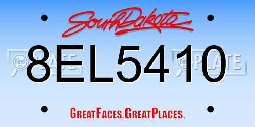 8EL5410 South Dakota License Plate