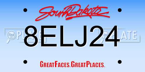 8ELJ24 South Dakota License Plate