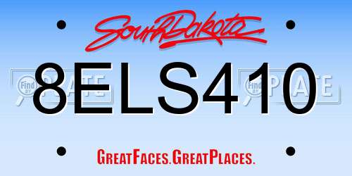 8ELS410 South Dakota License Plate