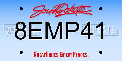 8EMP41 South Dakota License Plate