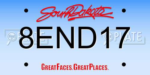 8END17 South Dakota License Plate