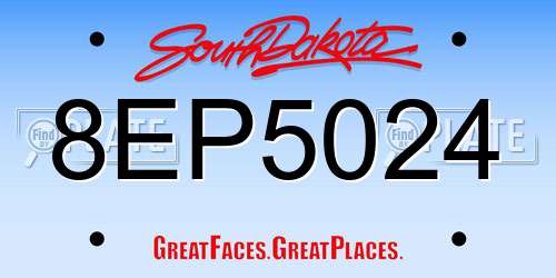 8EP5024 South Dakota License Plate
