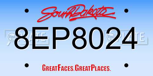 8EP8024 South Dakota License Plate