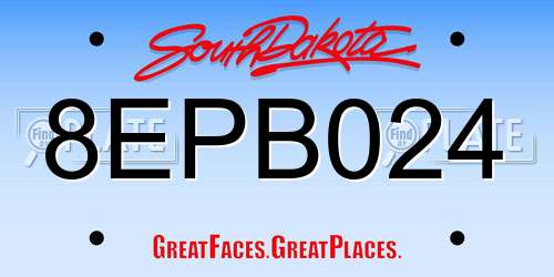 8EPB024 South Dakota License Plate
