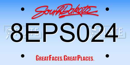8EPS024 South Dakota License Plate