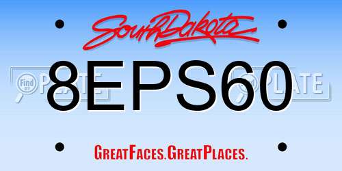 8EPS60 South Dakota License Plate
