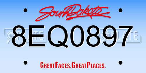 8EQ0897 South Dakota License Plate