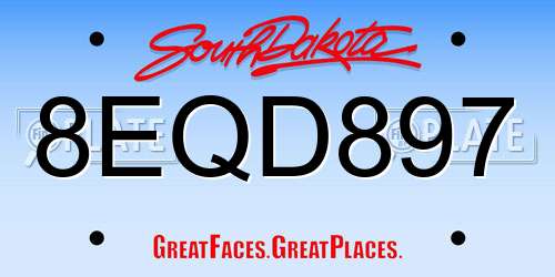 8EQD897 South Dakota License Plate