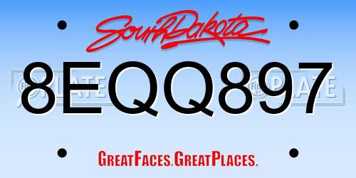 8EQQ897 South Dakota License Plate