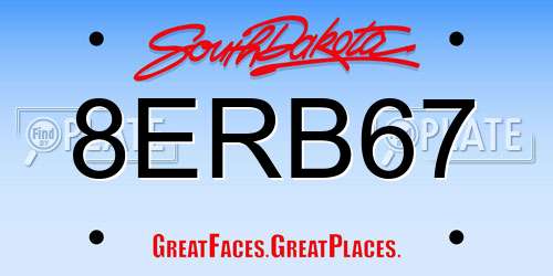 8ERB67 South Dakota License Plate
