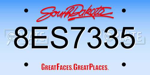 8ES7335 South Dakota License Plate