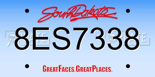 8ES7338 South Dakota License Plate