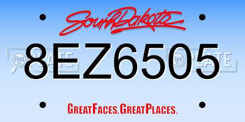 8EZ6505 South Dakota License Plate