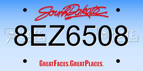 8EZ6508 South Dakota License Plate