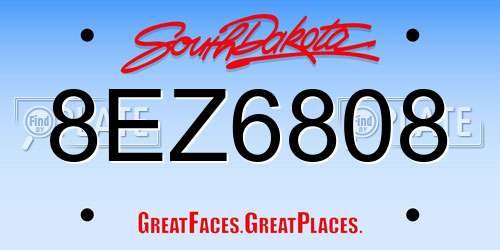 8EZ6808 South Dakota License Plate
