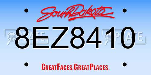 8EZ8410 South Dakota License Plate