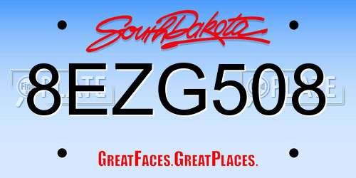 8EZG508 South Dakota License Plate