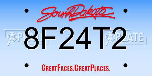 8F24T2 South Dakota License Plate