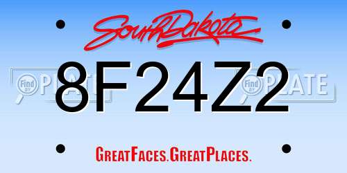 8F24Z2 South Dakota License Plate
