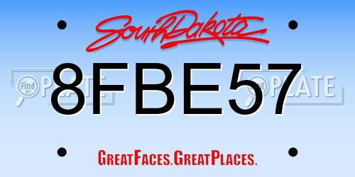 8FBE57 South Dakota License Plate