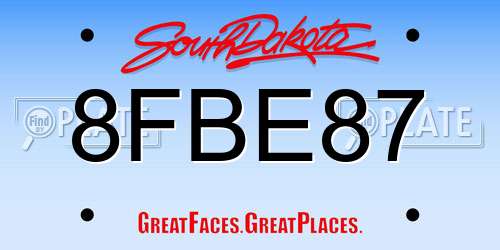 8FBE87 South Dakota License Plate