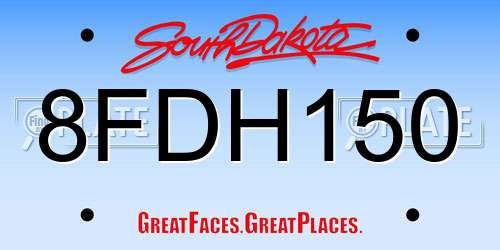 8FDH150 South Dakota License Plate