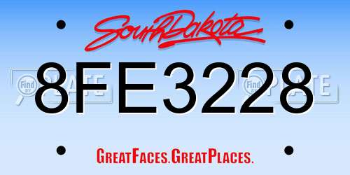 8FE3228 South Dakota License Plate