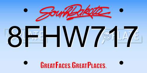 8FHW717 South Dakota License Plate
