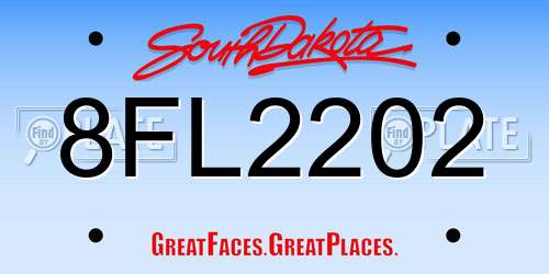 8FL2202 South Dakota License Plate