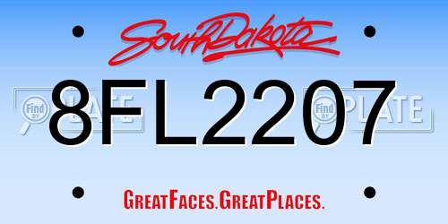 8FL2207 South Dakota License Plate