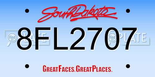 8FL2707 South Dakota License Plate