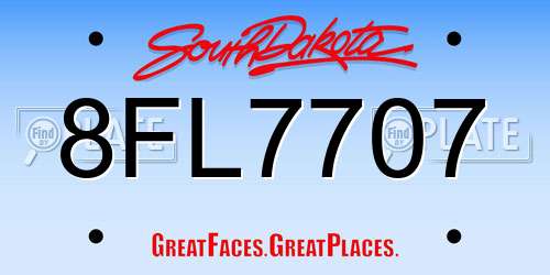 8FL7707 South Dakota License Plate