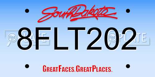 8FLT202 South Dakota License Plate