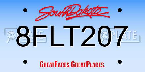 8FLT207 South Dakota License Plate