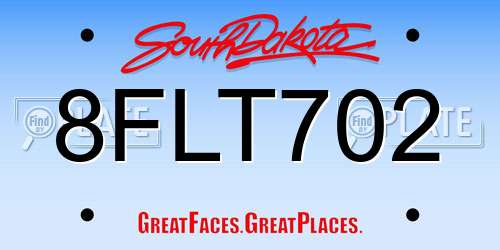 8FLT702 South Dakota License Plate