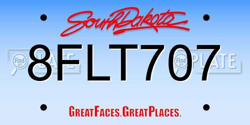 8FLT707 South Dakota License Plate