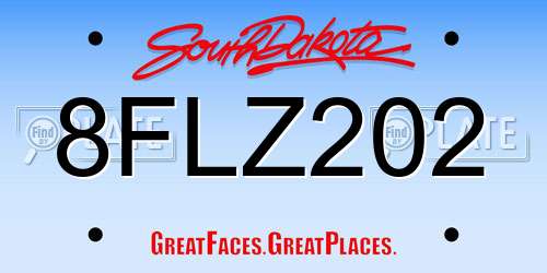 8FLZ202 South Dakota License Plate