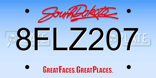8FLZ207 South Dakota License Plate
