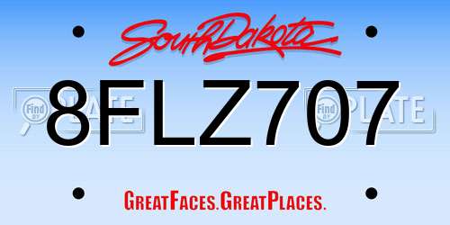8FLZ707 South Dakota License Plate