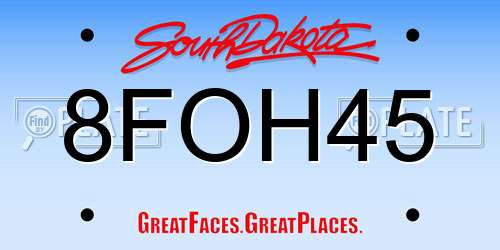 8FOH45 South Dakota License Plate
