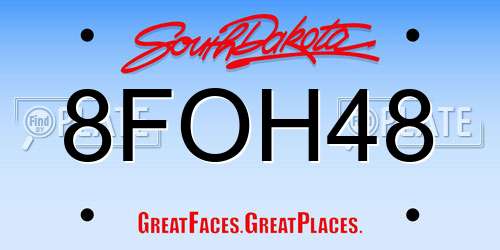 8FOH48 South Dakota License Plate