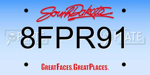 8FPR91 South Dakota License Plate