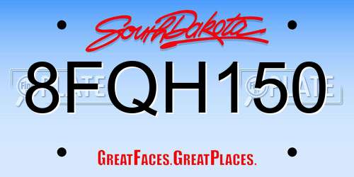 8FQH150 South Dakota License Plate