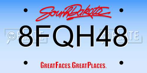 8FQH48 South Dakota License Plate