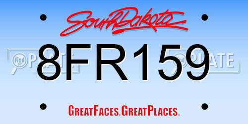 8FR159 South Dakota License Plate